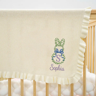 Easter Bunny Monogram Baby Embroidery Blanket