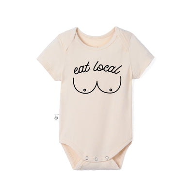 'Eat Local' Funny Bamboo Baby Onesie