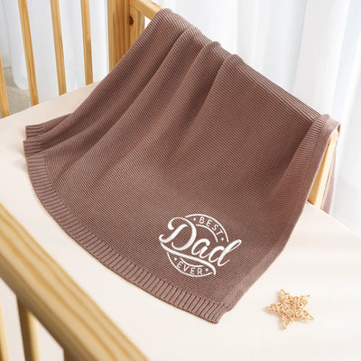 Embroidered Best Dad Ever Baby Blanket