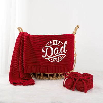Embroidered Best Dad Ever Baby Blanket