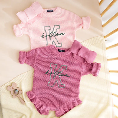 Embroidered Custom Name Baby Romper