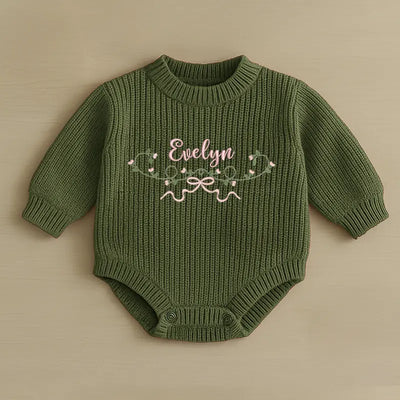 Embroidered Flowers and Bows Baby Romper - SwaddleAn