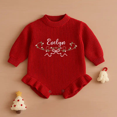 Embroidered Flowers and Bows Baby Romper - SwaddleAn