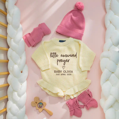 Embroidered Little Answered Prayer Baby Romper - SwaddleAn