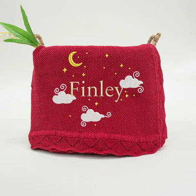 Embroidered Night Sky Baby Blanket - SwaddleAn