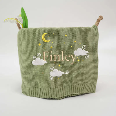 Embroidered Night Sky Baby Blanket - SwaddleAn