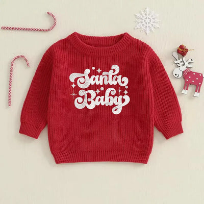 Embroidered Santa Baby Sweater - SwaddleAn