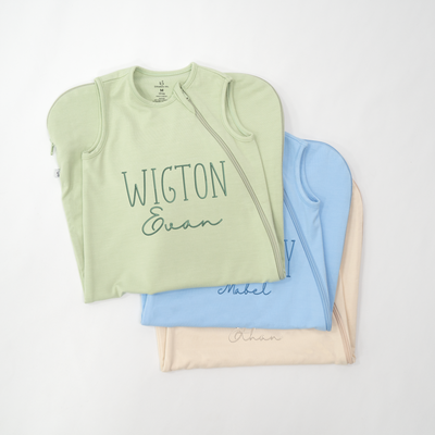 Embroidered monogram sleeping bag