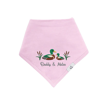 Embroidery Father's Day Mallard Duck Baby Bib