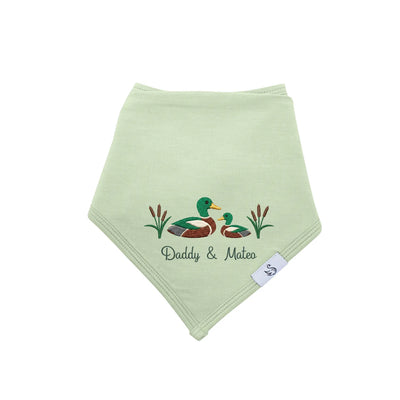 Embroidery Father's Day Mallard Duck Baby Bib