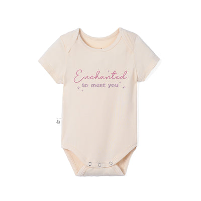 Enchanted To Meet You Embroidered Bamboo Baby Bodysuit