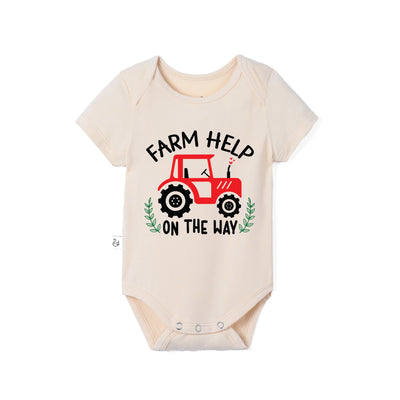 'Farm Help On The Way' Funny Bamboo Baby Onesie