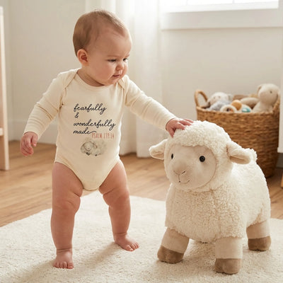 'Fearfully And Wonderfully Made' Sheep Baby Onesie