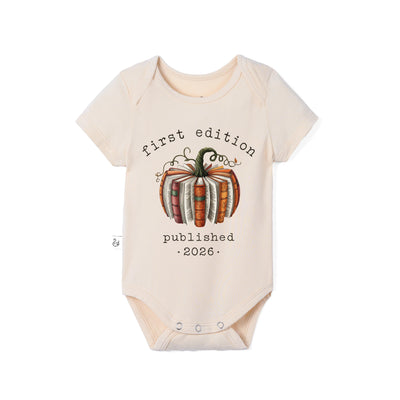 First Edition Est 2026 Bodysuit in Book Lover Bamboo Onesie
