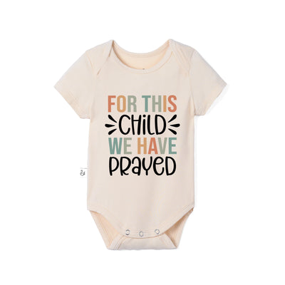 'For this child we have prayed' Bamboo Baby Bodysuit