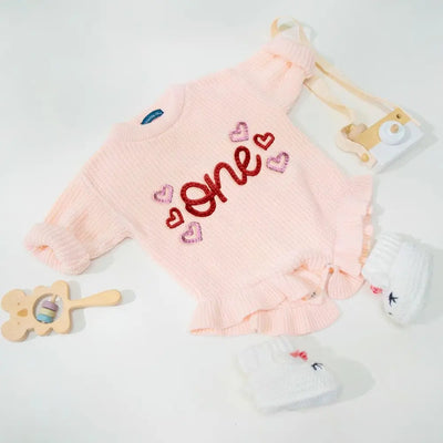 Hand Embroidered One Birthday Baby Romper
