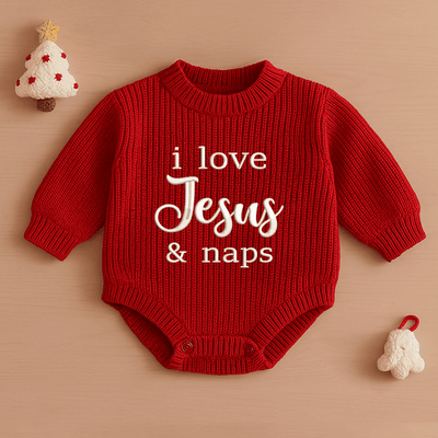 I Love Jesus & Naps Baby Romper - SwaddleAn