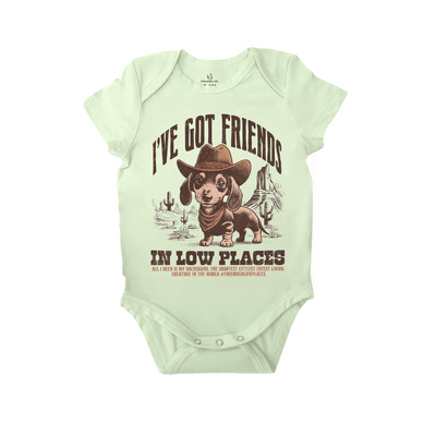 Dachshund Baby Onesie, I've got friends in low places Onesie