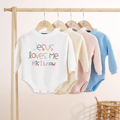 'Jesus Loves Me' Christian Baby Christmas Romper