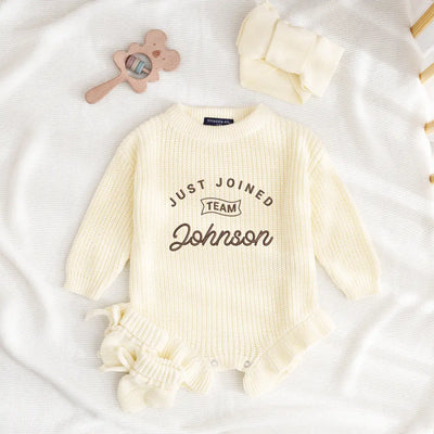 'Just Joined Team' Custom Knitted Romper