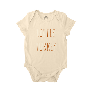 Little Turkey Baby Onesie in Sand