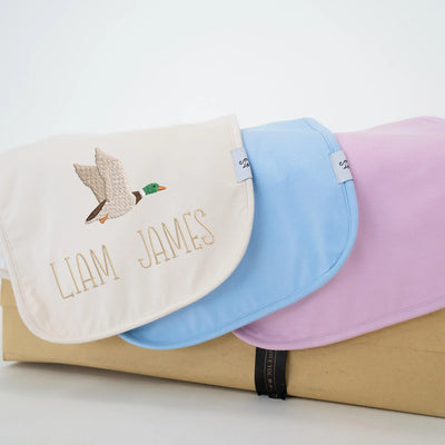 Mallard Ducks Embroidered Baby Burp Cloth - SwaddleAn