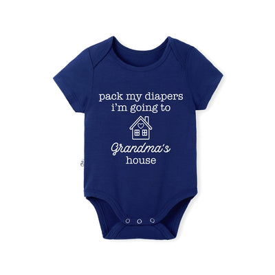 Pack My Diapers I'm Going To Grandma's House Baby Onesie