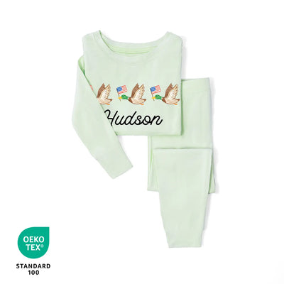 Personalized Name Mallard Duck Baby Pajamas