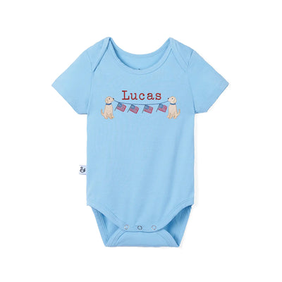 Personalized Patriotic Puppy Baby Onesie