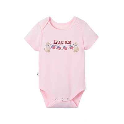 Personalized Patriotic Puppy Baby Onesie