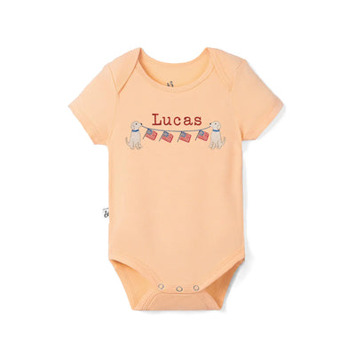 Personalized Patriotic Puppy Baby Onesie