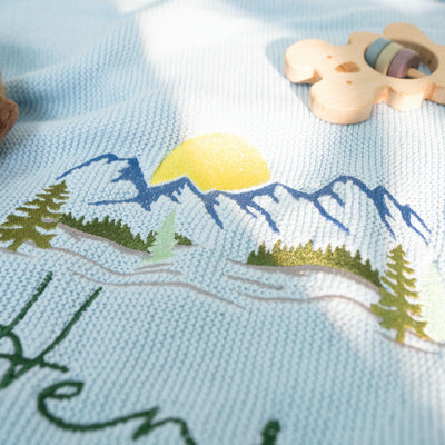 Personalized Adventure Mountains Baby Blanket 4