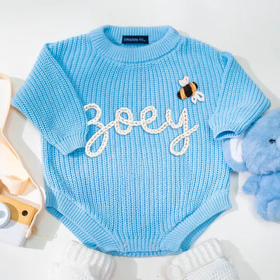 Personalized Baby Name Knit Romper - SwaddleAn
