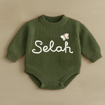 Personalized Baby Name Knit Romper - SwaddleAn