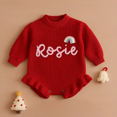 Personalized Baby Name Knit Romper - SwaddleAn