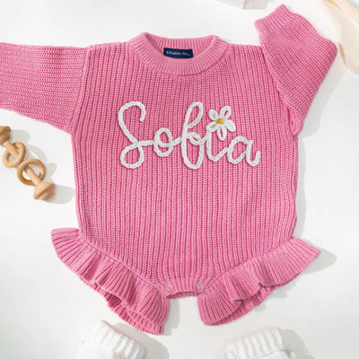 Personalized Baby Name Knit Romper - SwaddleAn