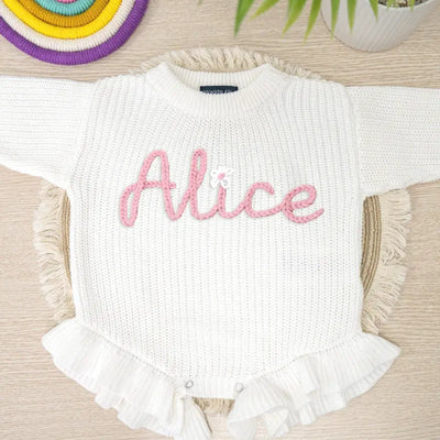 Personalized Baby Name Knit Romper - SwaddleAn