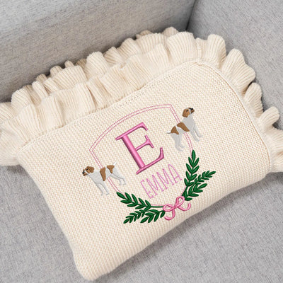 Personalized Brittany Spaniel Dog Baby Blanket - SwaddleAn