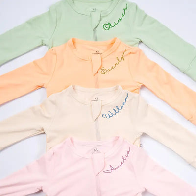 Personalized Embroidered Name Baby Footie - SwaddleAn