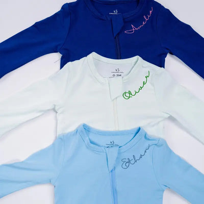 Personalized Embroidered Name Baby Footie - SwaddleAn