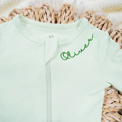 Personalized Embroidered Name Baby Footie - SwaddleAn