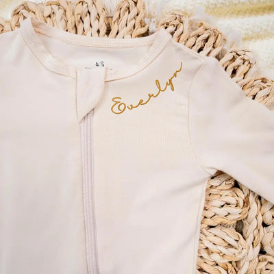 Personalized Embroidered Name Baby Footie - SwaddleAn