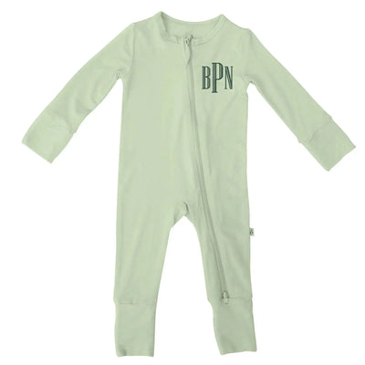 Personalized Embroidered with Monogram Name Convertible Footie Pajamas SwaddleAn