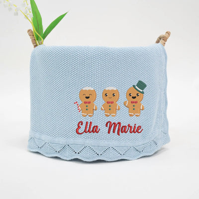 Personalized Embroidery Gingerbread Cookies Baby Blanket - SwaddleAn