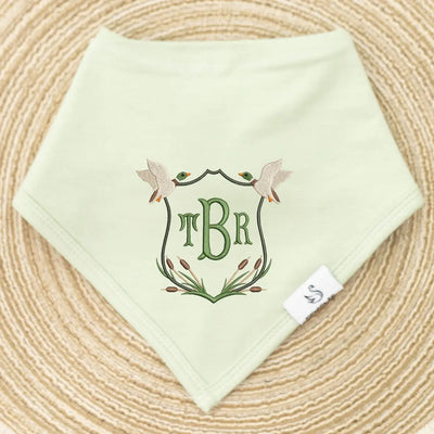 Personalized Embroidery Monogram Mallard Duck Baby Bibs - SwaddleAn