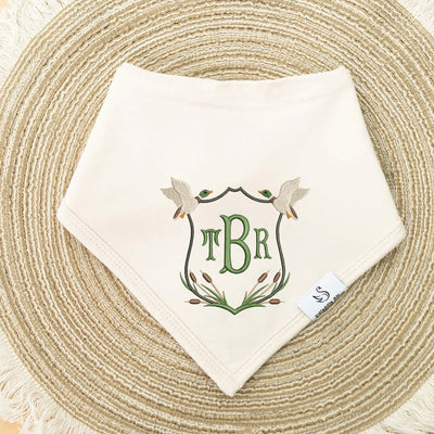 Personalized Embroidery Monogram Mallard Duck Baby Bibs - SwaddleAn