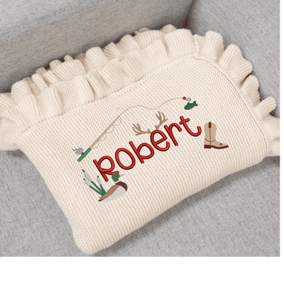 Personalized Fishing Cowboy Embroidered Baby Blanket - SwaddleAn