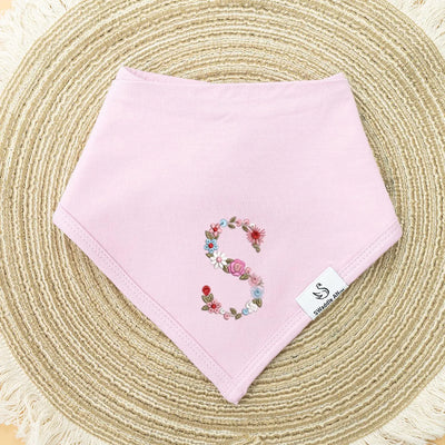 Personalized Floral Initial Name Bibs - SwaddleAn