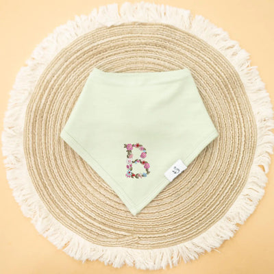 Personalized Floral Initial Name Bibs - SwaddleAn