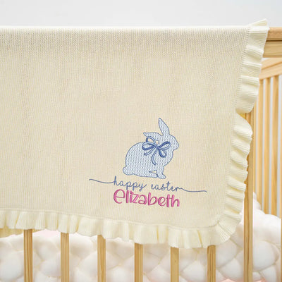 Personalized Happy Easter Baby Name Blanket